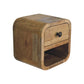 Extra Mini Open-Slot Curved Nightstand - Oak Finish