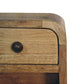 Extra Mini Open-Slot Curved Nightstand - Oak Finish