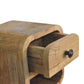 Extra Mini Open-Slot Curved Nightstand - Oak Finish