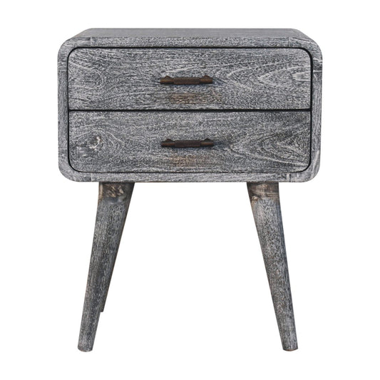 WillowStone Sandblasted Ash Curved Bedside