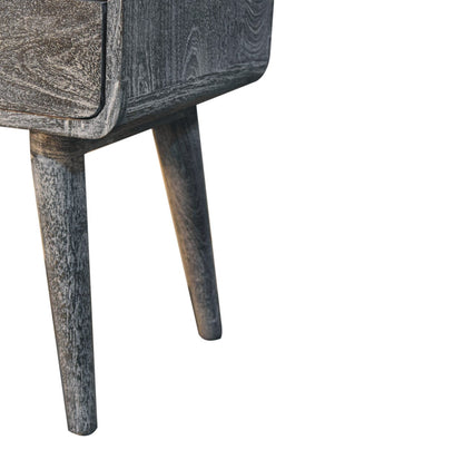 Sandblasted Ash Curved Bedside