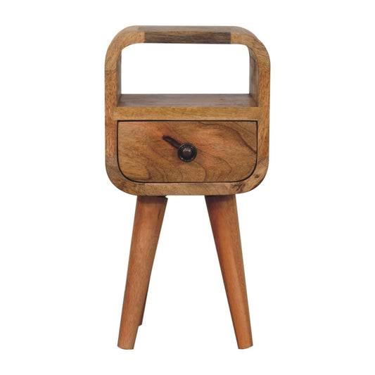 WillowStone Extra Mini Oakish Curve Open Slot Bedside