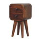 Extra Mini Curved Nightstand - Chestnut Finish