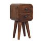 Extra Mini Curved Nightstand - Chestnut Finish