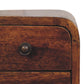 Extra Mini Curved Nightstand - Chestnut Finish