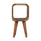 Extra Mini Curved Minimalist Nightstand - Oak Finish