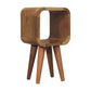 Extra Mini Curved Minimalist Nightstand - Oak Finish