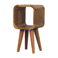 Extra Mini Curved Minimalist Nightstand - Oak Finish