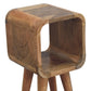 Extra Mini Curved Minimalist Nightstand - Oak Finish