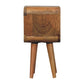 Extra Mini Curved Minimalist Nightstand - Oak Finish