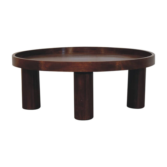 WillowStone Crescent Chestnut Coffee Table – handcrafted solid wood furniture by WillowStone