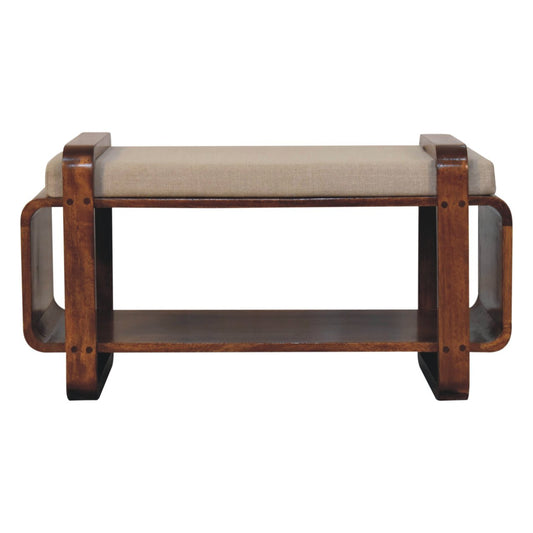 WillowStone Loop Chestnut Bench – handcrafted solid wood furniture by WillowStone
