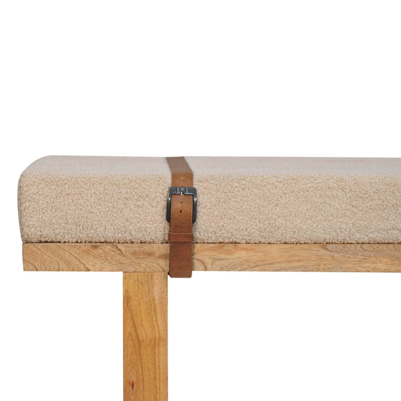 WillowStone Belmont Cream Boucle Bench