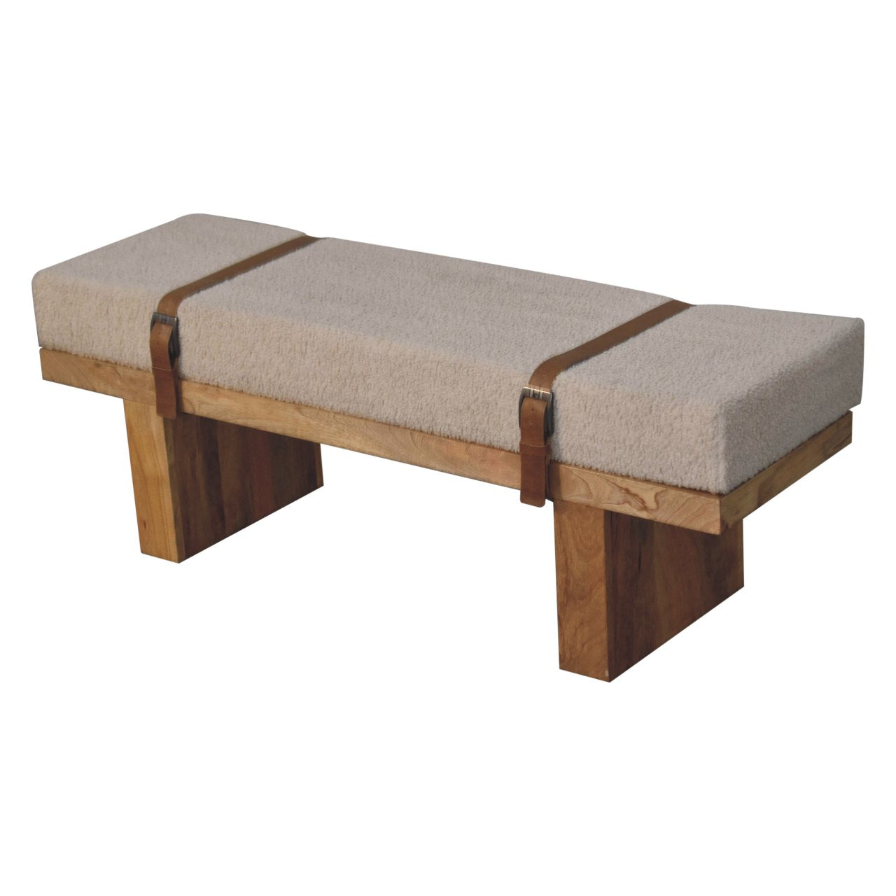 WillowStone Belmont Cream Boucle Bench
