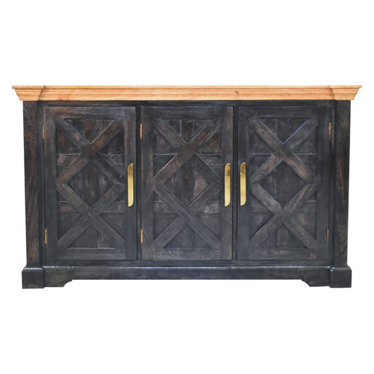 WillowStone Regal Ash Black Rustic Sideboard