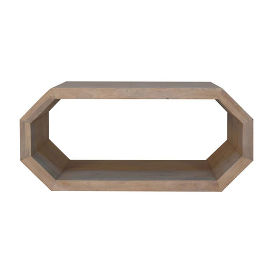 WillowStone Hexagonal Marble Coffee Table – handcrafted solid wood furniture by WillowStone