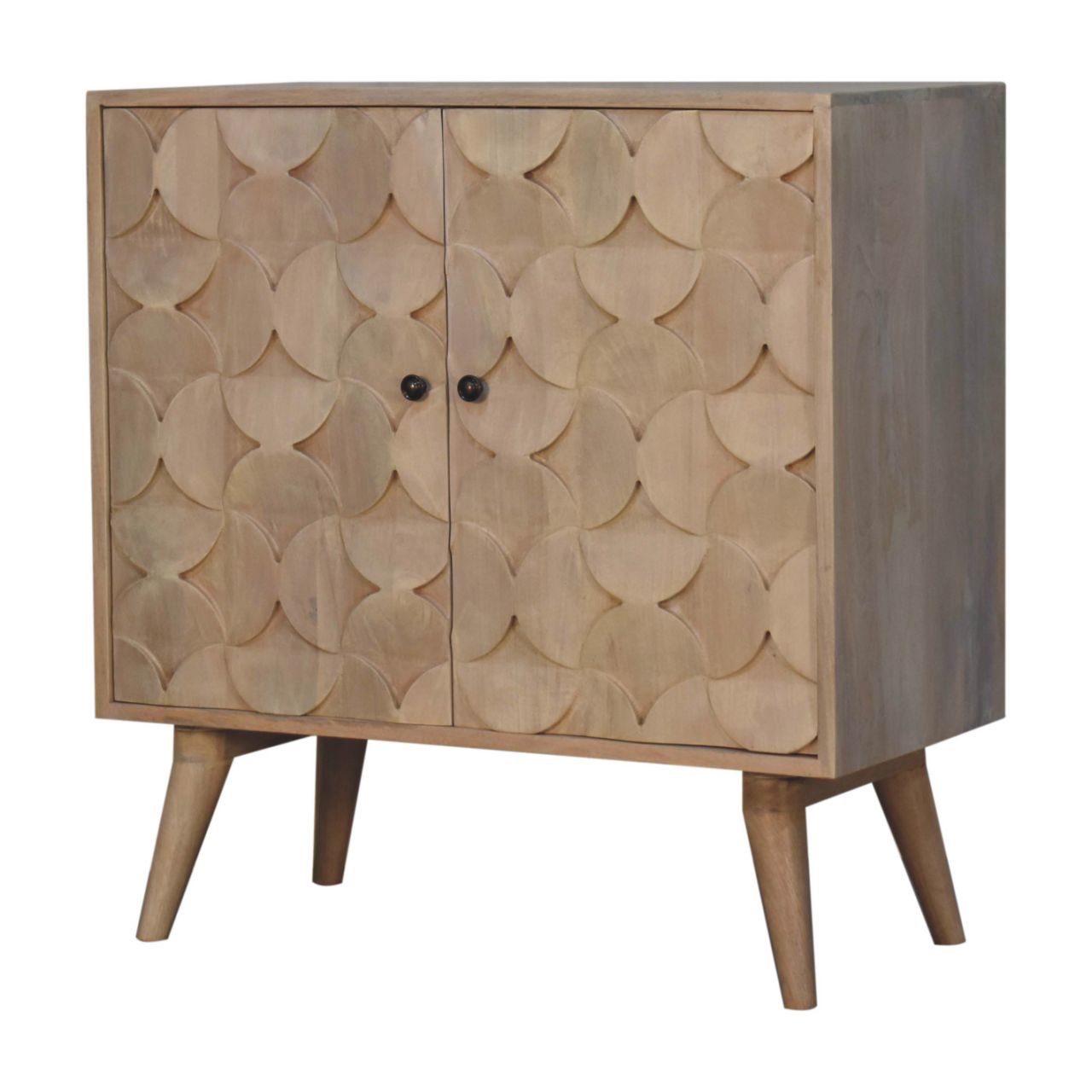 WillowStone Hourglass Carved Marble Cabinet