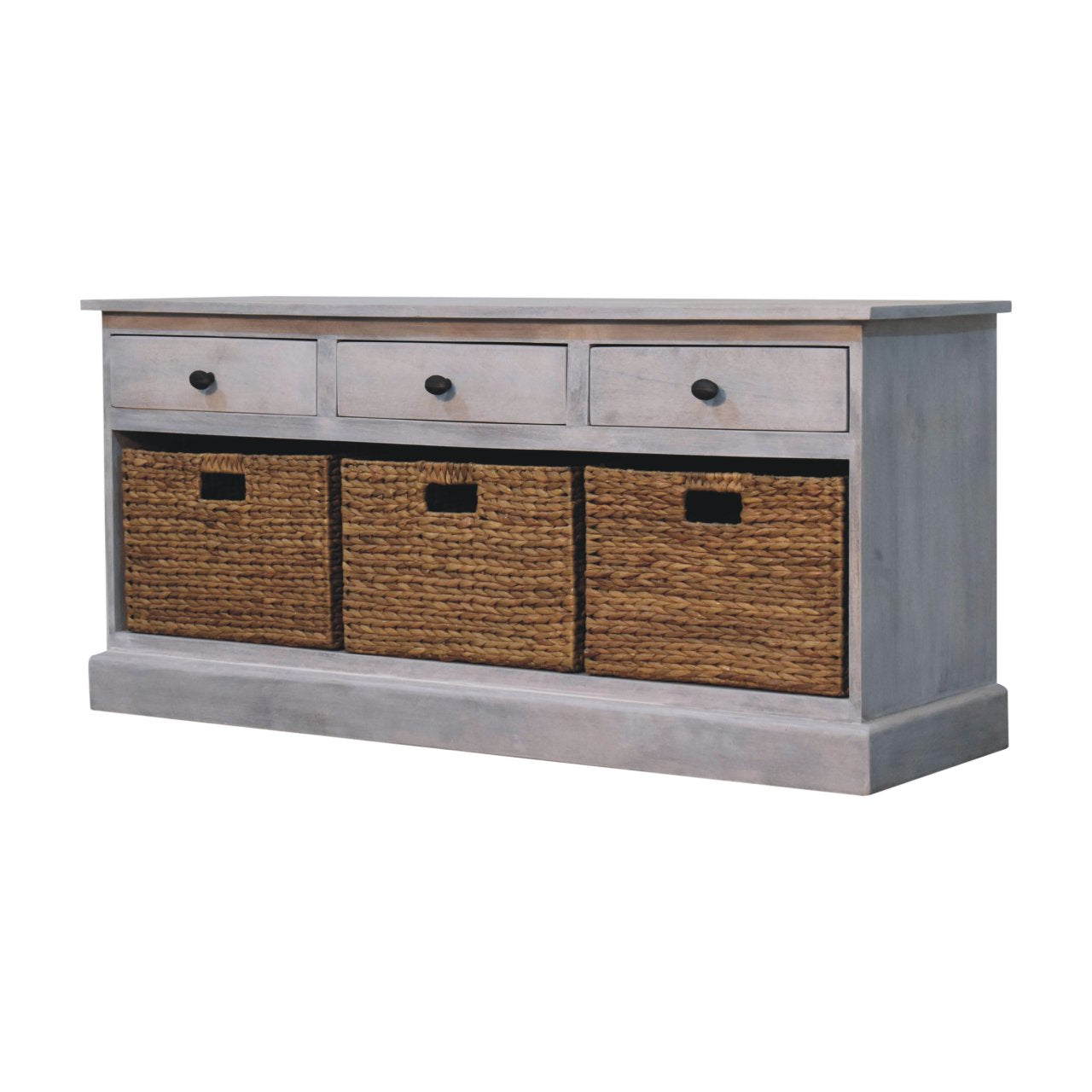 WillowStone Acid Wash Basket Storage Cabinet