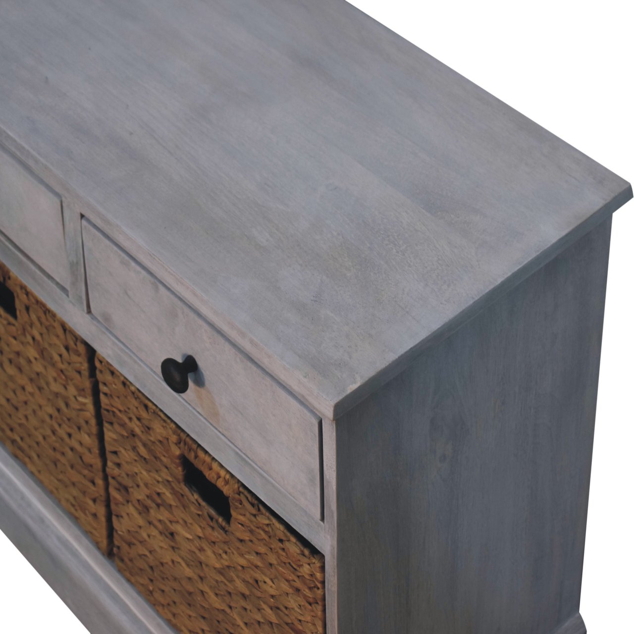 WillowStone Acid Wash Basket Storage Cabinet
