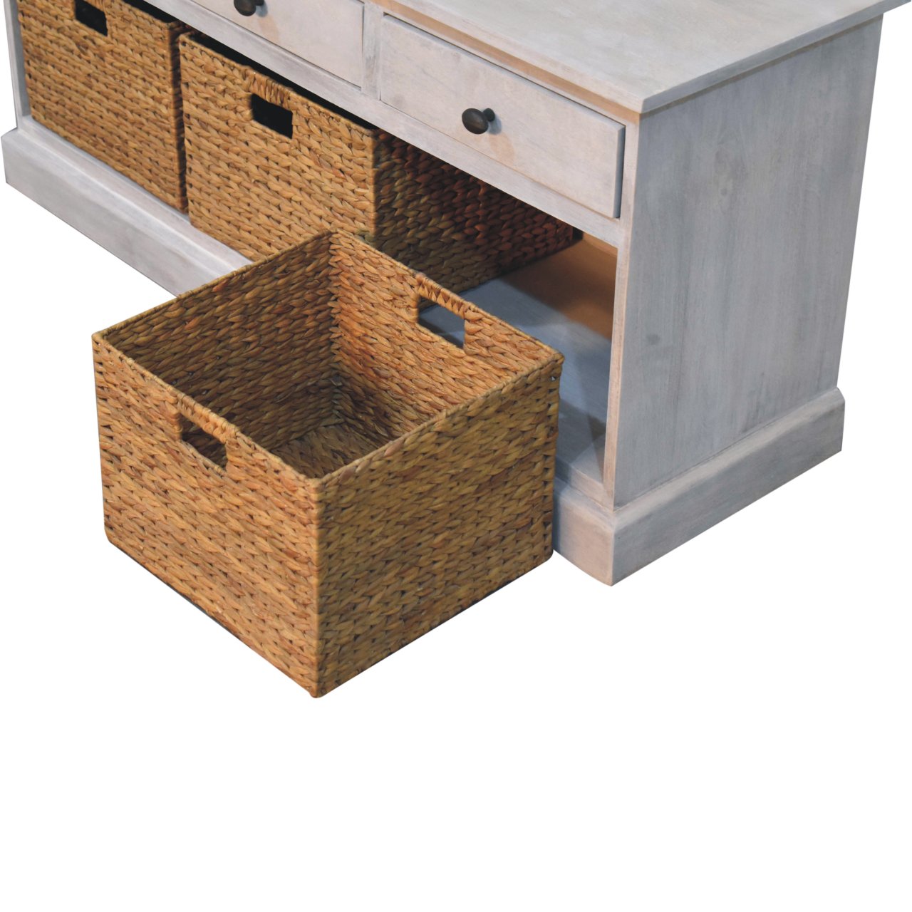 WillowStone Acid Wash Basket Storage Cabinet