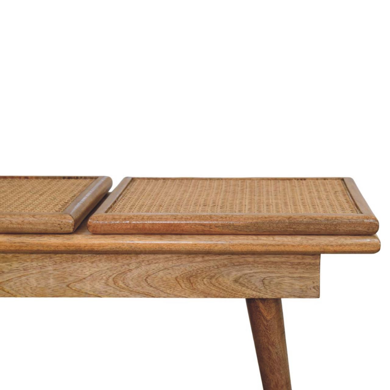 WillowStone Larissa Triple Accent Oak-ish Cane Bench