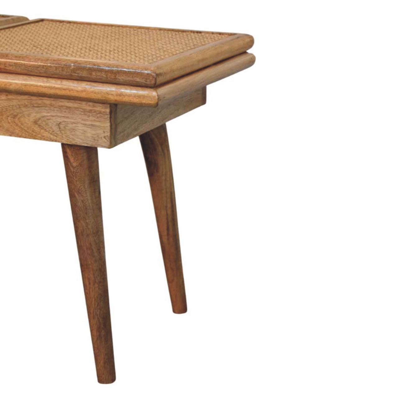 WillowStone Larissa Triple Accent Oak-ish Cane Bench