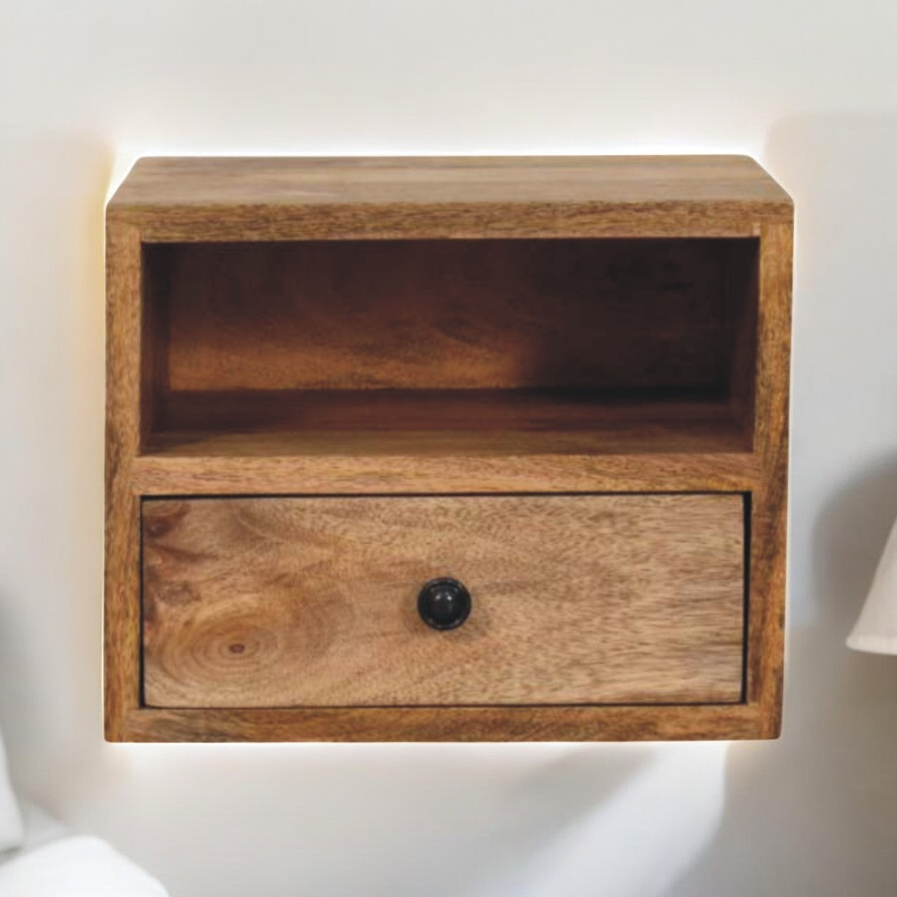 WillowStone Solis 1-Drawer Oak-ish Wall Mounted Nightstand