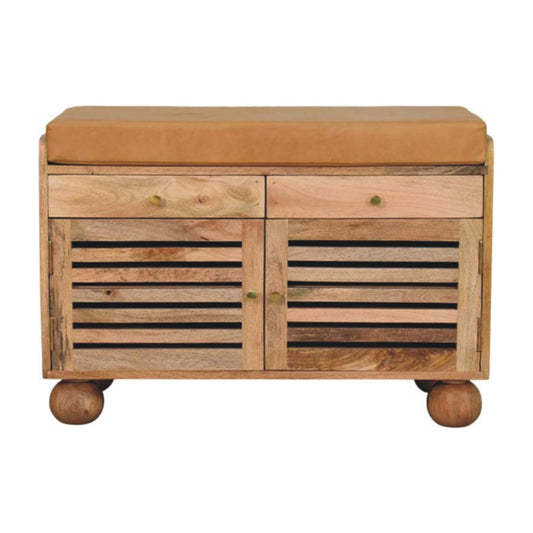 WillowStone Shutter Oak-ish Shoe Rack with 2 drawers