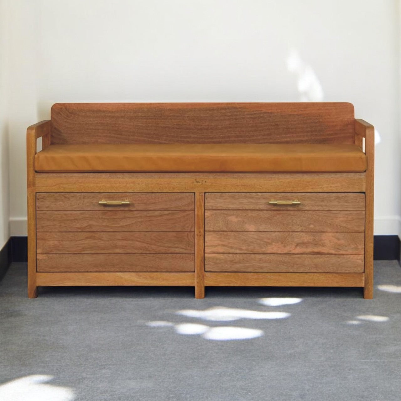 WillowStone Oxford Oak-ish 2 Drawer Storage Bench