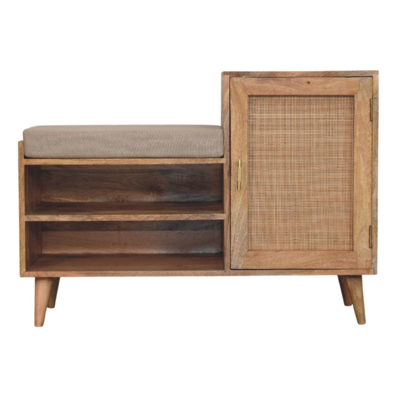 WillowStone Larissa 2 slot Oak-ish Bench Unit – handcrafted solid wood furniture by WillowStone