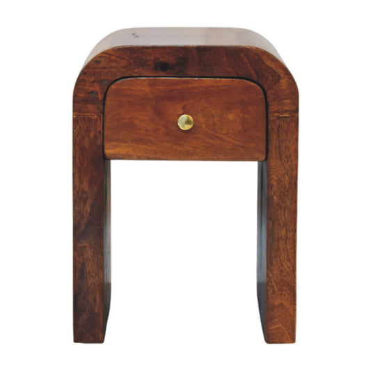 WillowStone Mini Darcy Chestnut Nightstand with Curved Edges