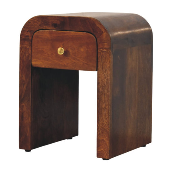 Darcy Mini Curved Nightstand - Chestnut Finish