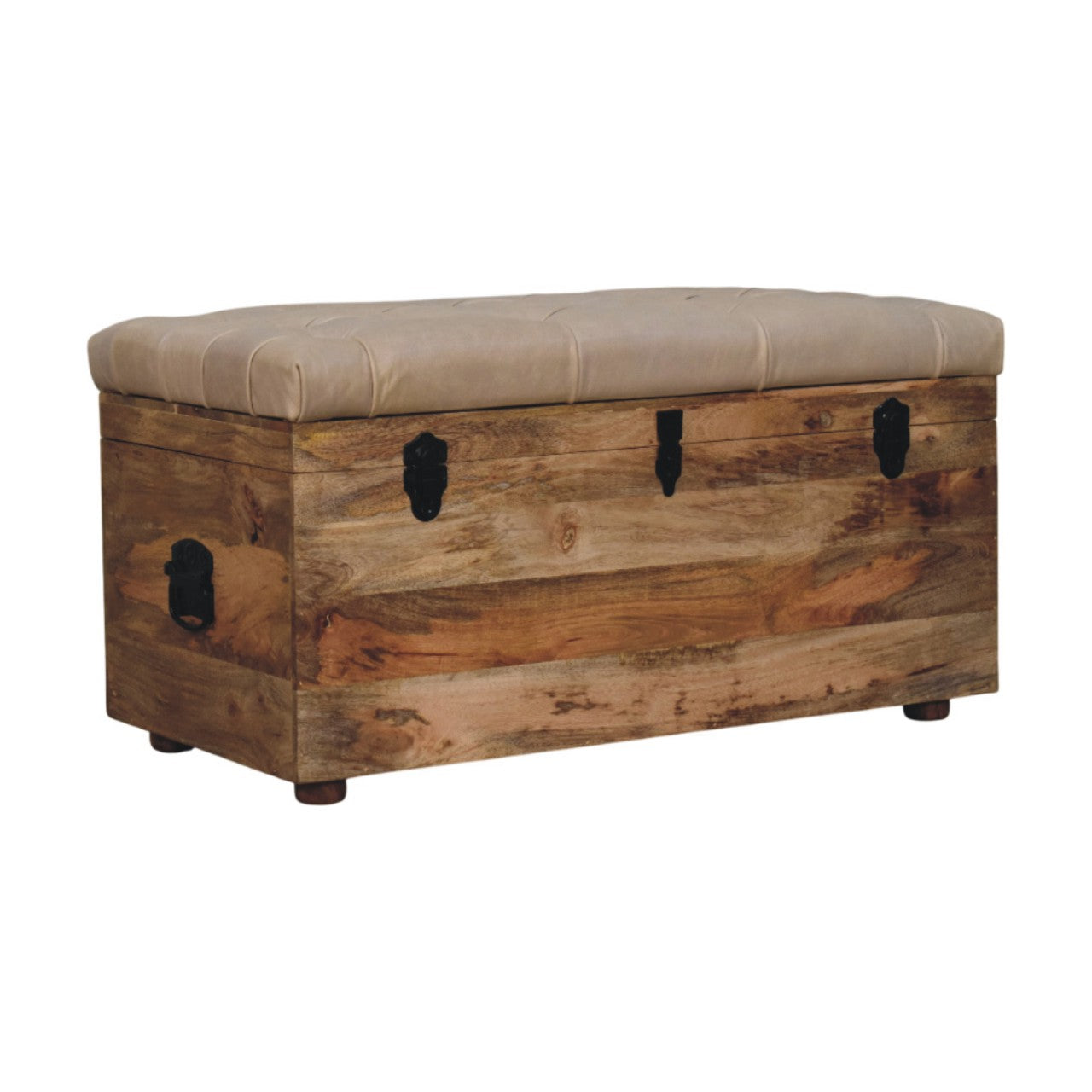 WillowStone Beige Buffalo hide leather Storage Trunk