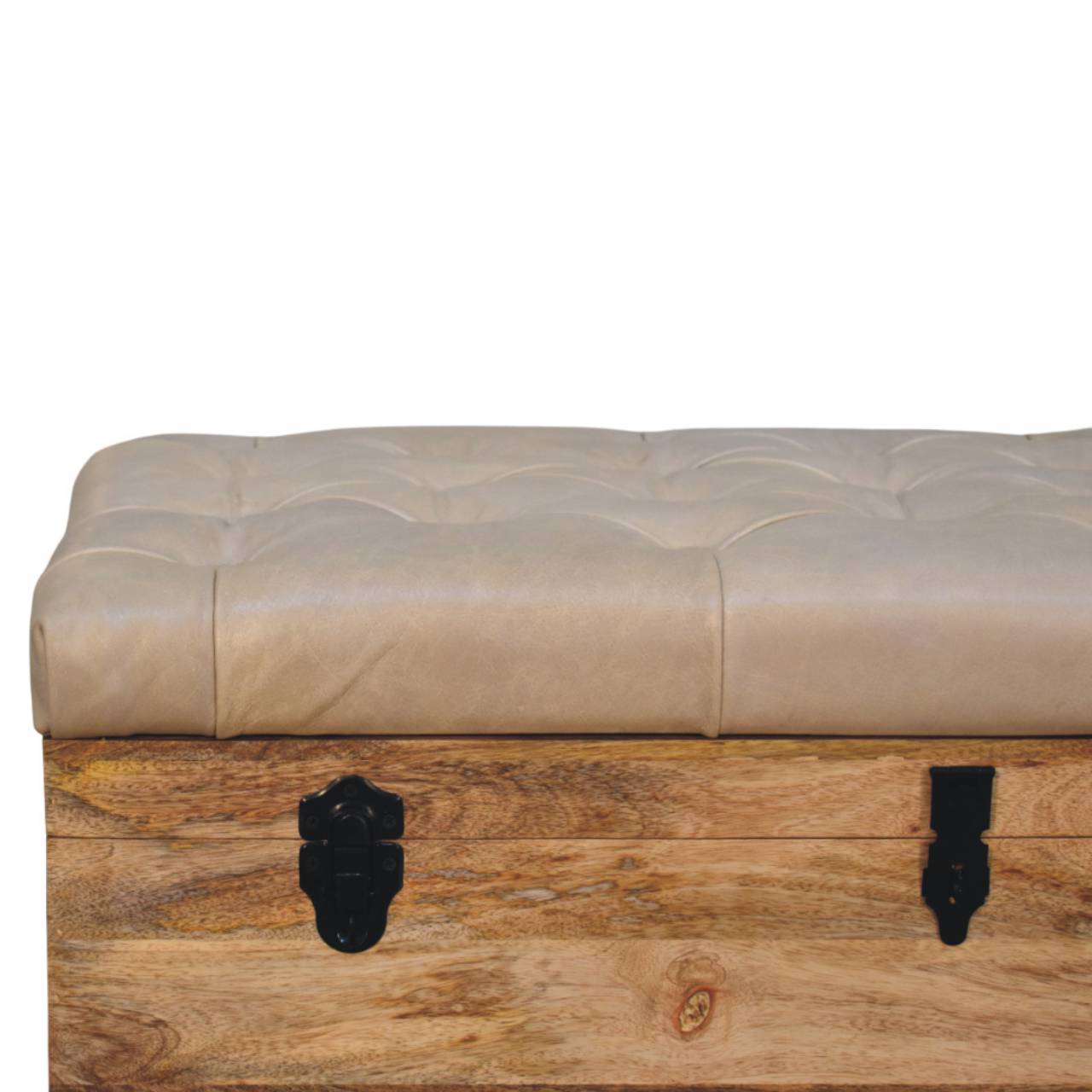 WillowStone Beige Buffalo hide leather Storage Trunk