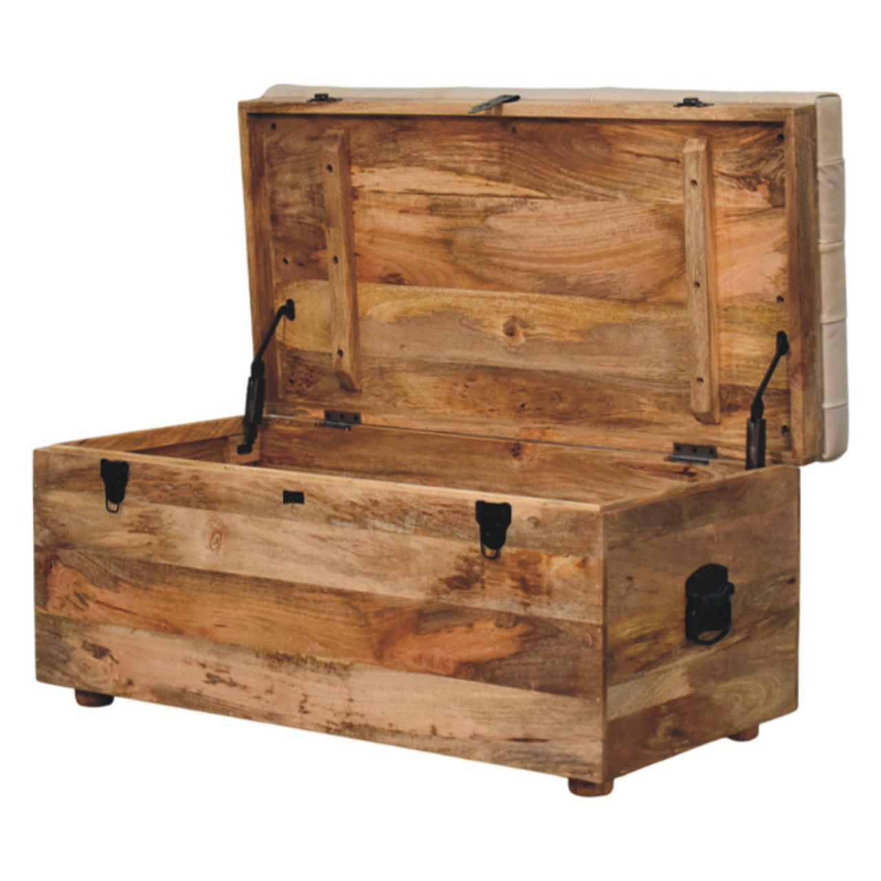 WillowStone Beige Buffalo hide leather Storage Trunk