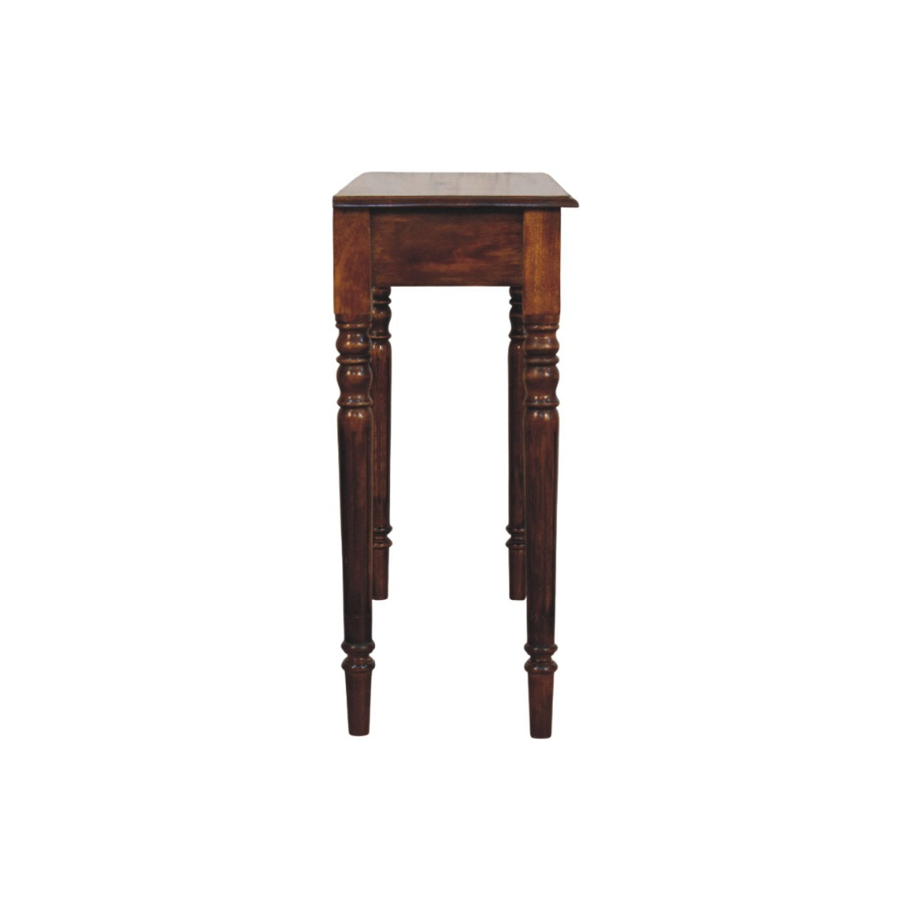 WillowStone Turned Legs 3 Drawer Chestnut Console