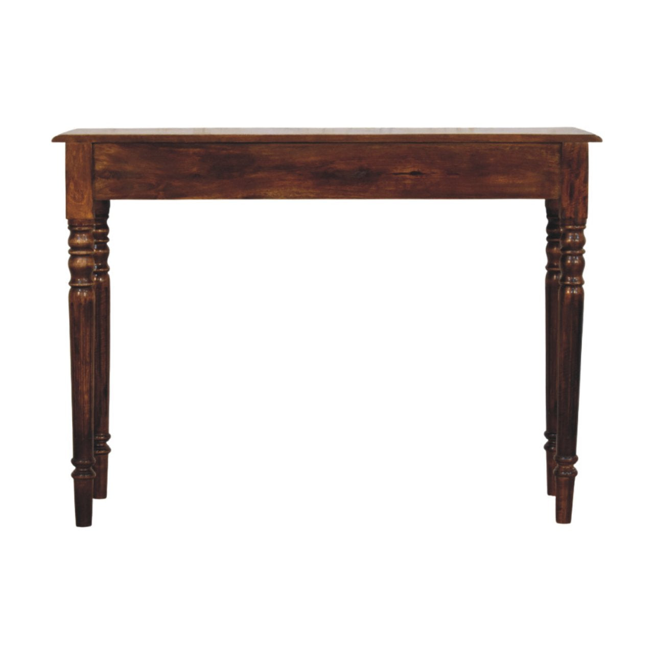 WillowStone Turned Legs 3 Drawer Chestnut Console