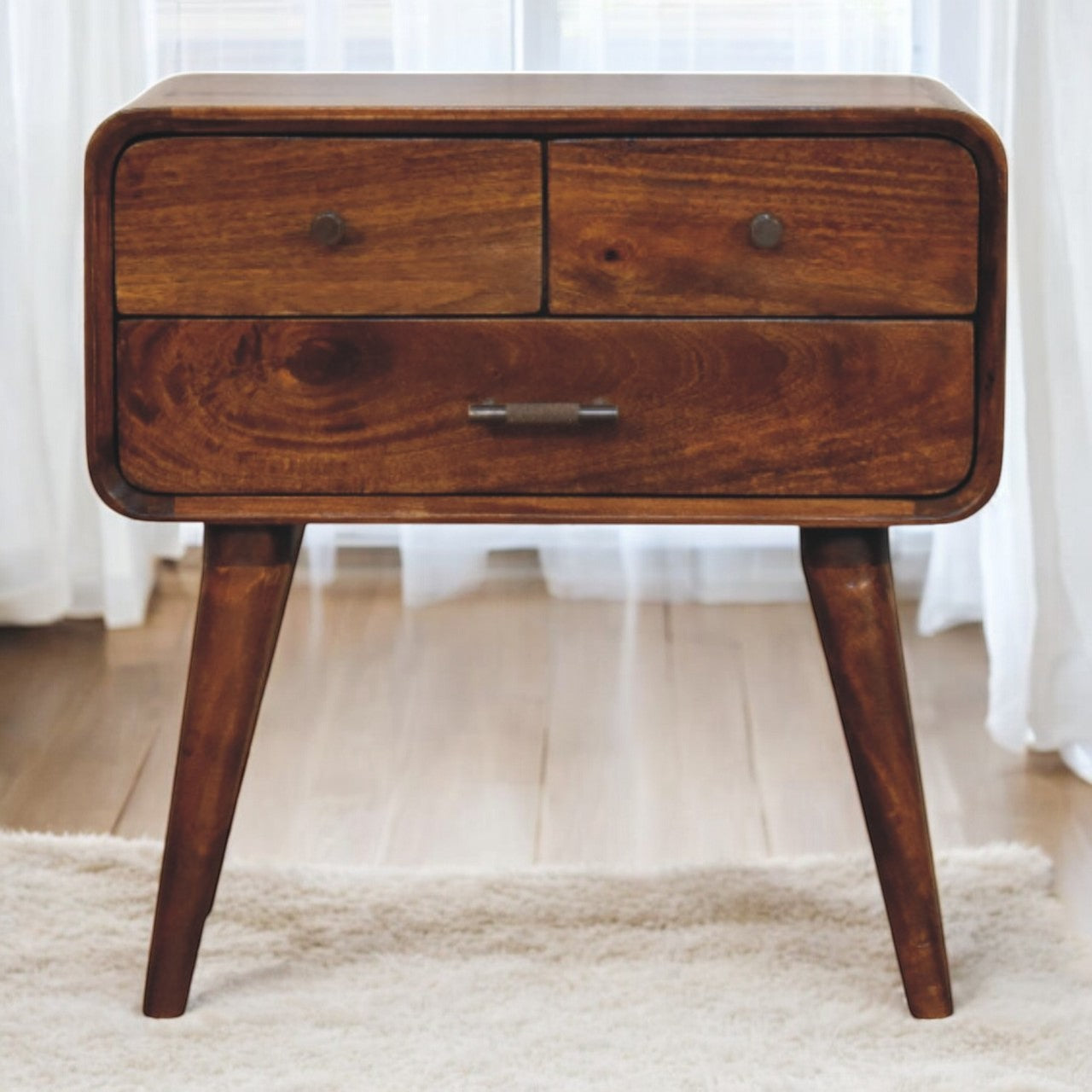 WillowStone Avora 3-Drawer Chestnut Nightstand
