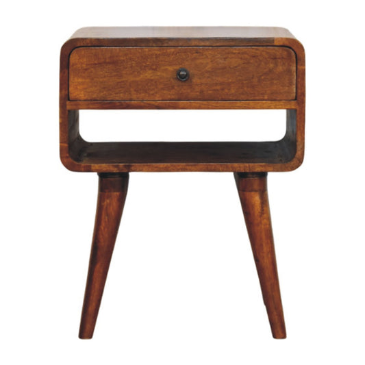 WillowStone Avora Chestnut Nightstand with Drawer and open slot