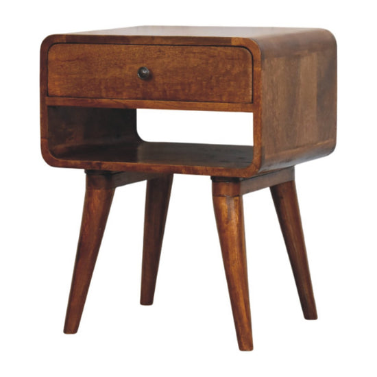 Avora Open-Slot Nightstand - Chestnut Finish