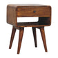 Avora Open-Slot Nightstand - Chestnut Finish