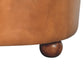 Leather Buffalo Hide Round Ottoman - Brown Finish