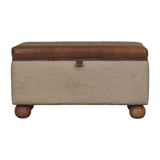 WillowStone Boucle Lid- up Storage Ottoman