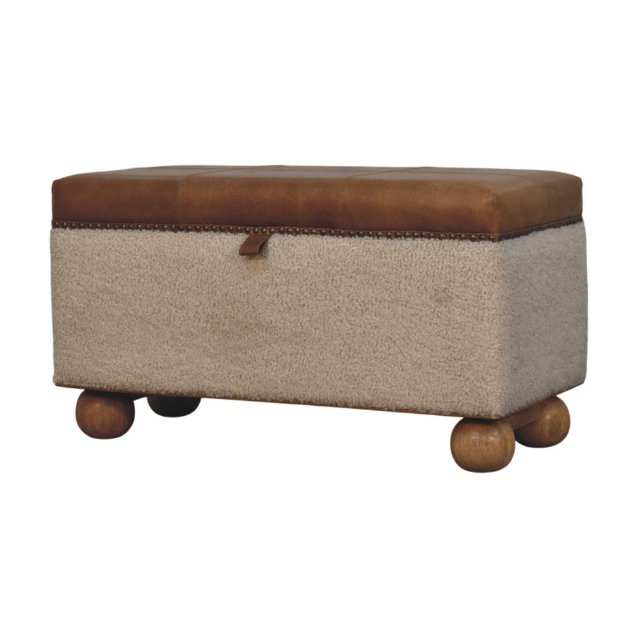 WillowStone Boucle Lid- up Storage Ottoman