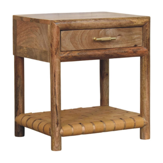Regency Woven Oak-ish Nightstand with Drawer