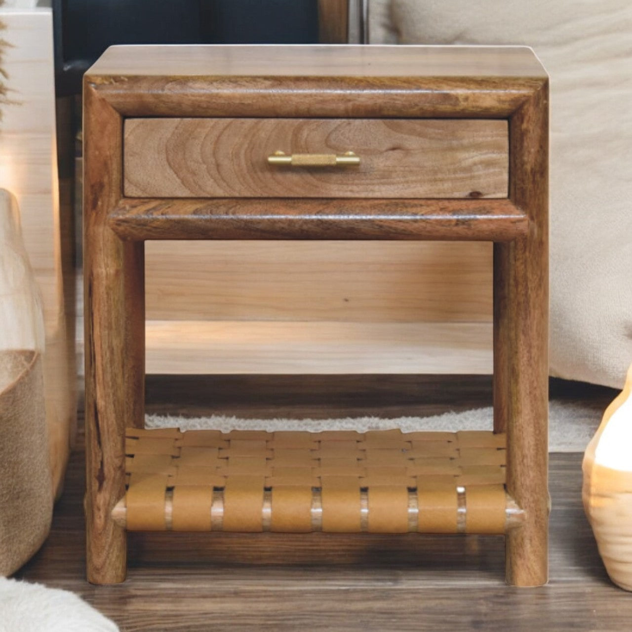 WillowStone Regency Woven Oak-ish Nightstand with Drawer