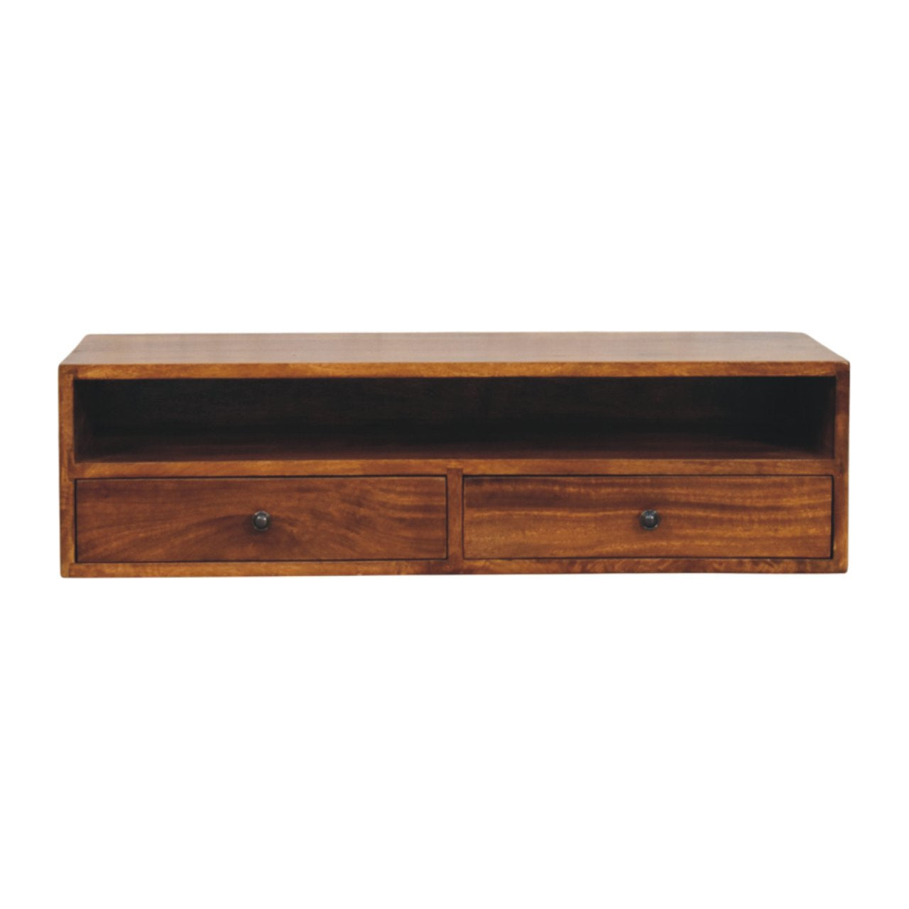WillowStone Lunar 2 Drawer Chestnut Wall Mounted Media Unit