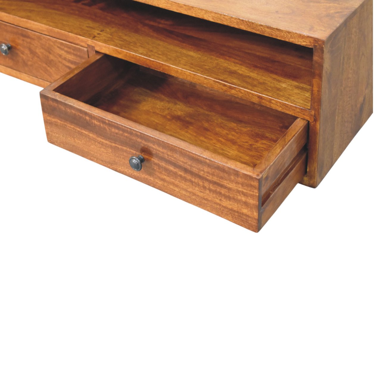 WillowStone Lunar 2 Drawer Chestnut Wall Mounted Media Unit