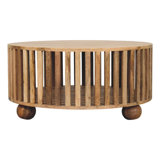 Slatted Round Oak-ish Coffee Table