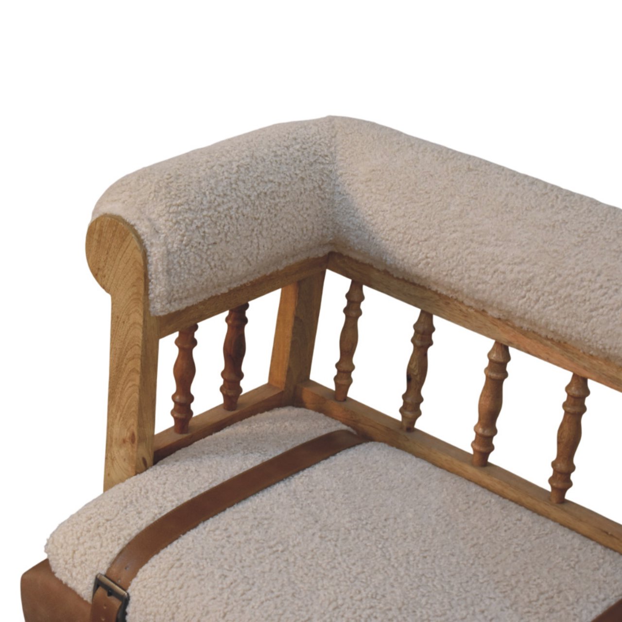 WillowStone Strapped Hallway Boucle Bench